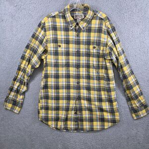 Duluth Trading Mens Plaid Heavyweight Flannel Work Shirt Size Large Trim Fit